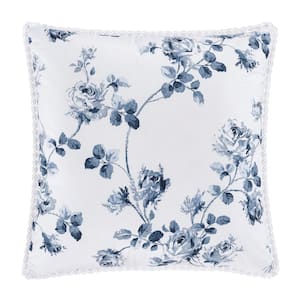 Rialto French Blue Polyester 16 in. x 16 in. Square Decorative Throw Pillow