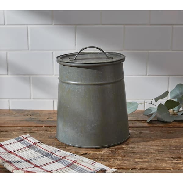Park Designs 1-Gray Aged Metal Gray Cookie Jar