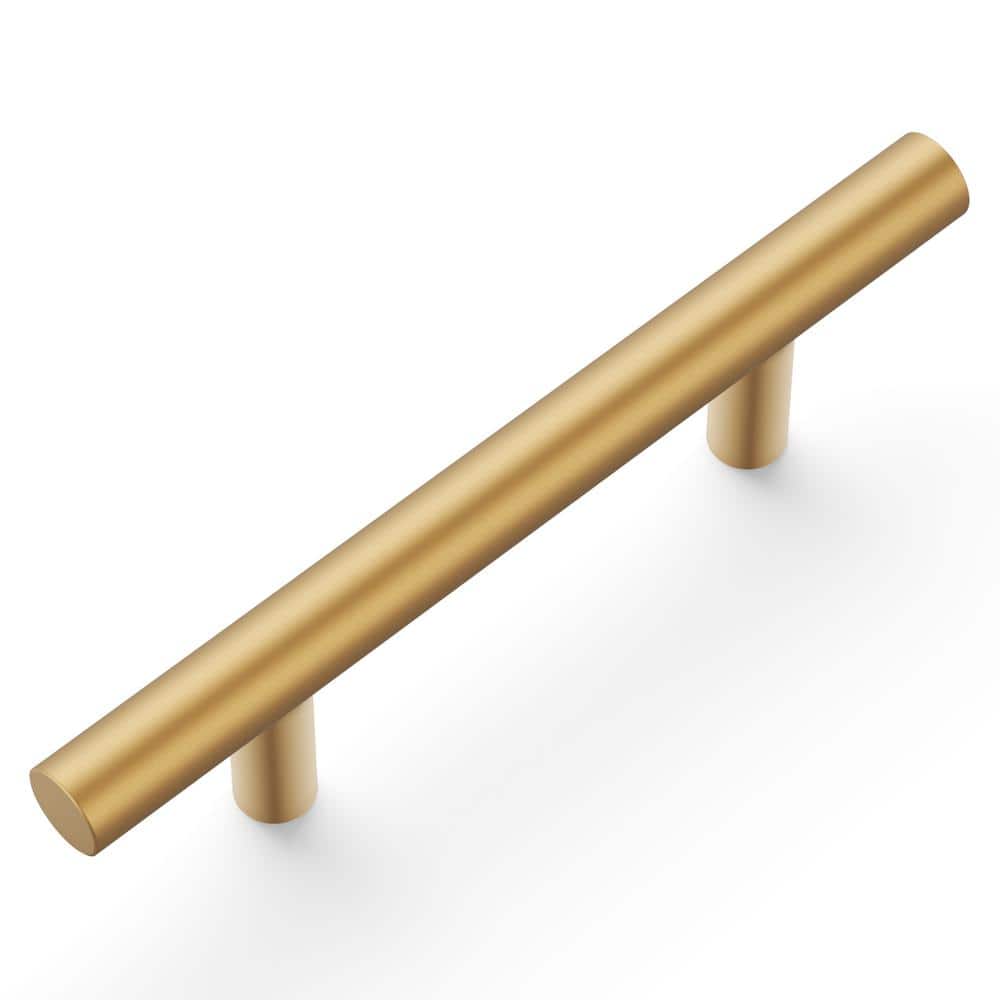Brushed Brass Modern Bar Pulls with Mounting Hardware