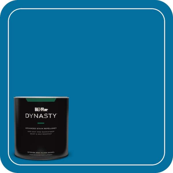 BEHR DYNASTY 1 qt. #550B-7 Blue Ocean Semi-Gloss Enamel Interior Stain-Blocking Paint & Primer
