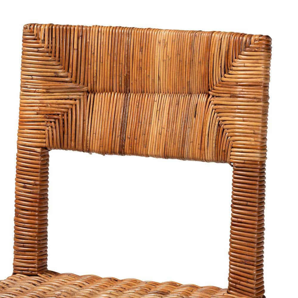 Manrico Dark Brown Wood and Cane Dining Chair Set