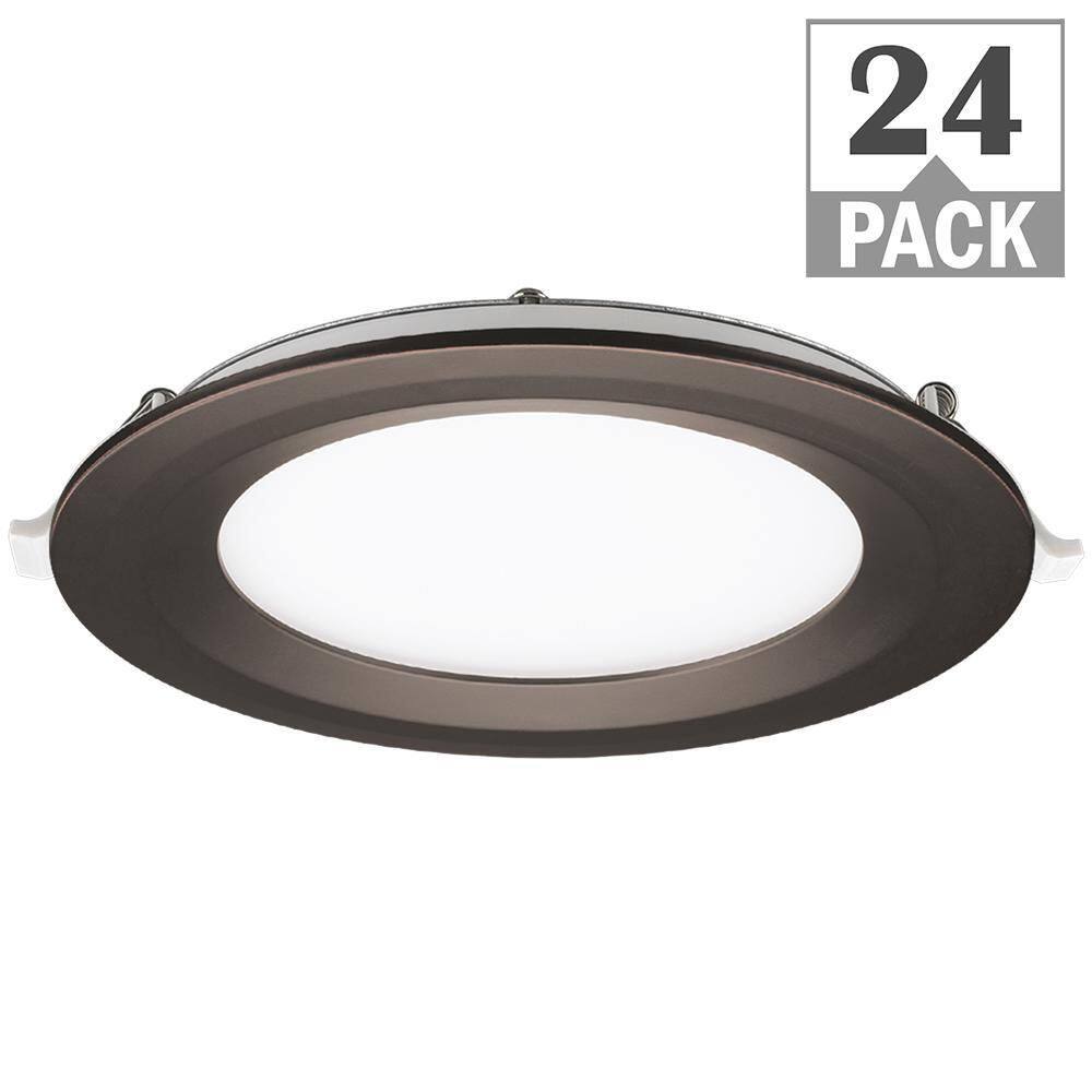 6 in. Canless Integrated LED Recessed Light Oil Rubbed Bronze Trim Kit 900l