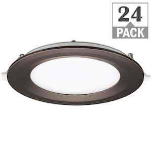 6 in. Canless Integrated LED Recessed Light Oil Rubbed Bronze Trim Kit 900lm Adjustable CCT Kitchen Bathroom (24-Pack)