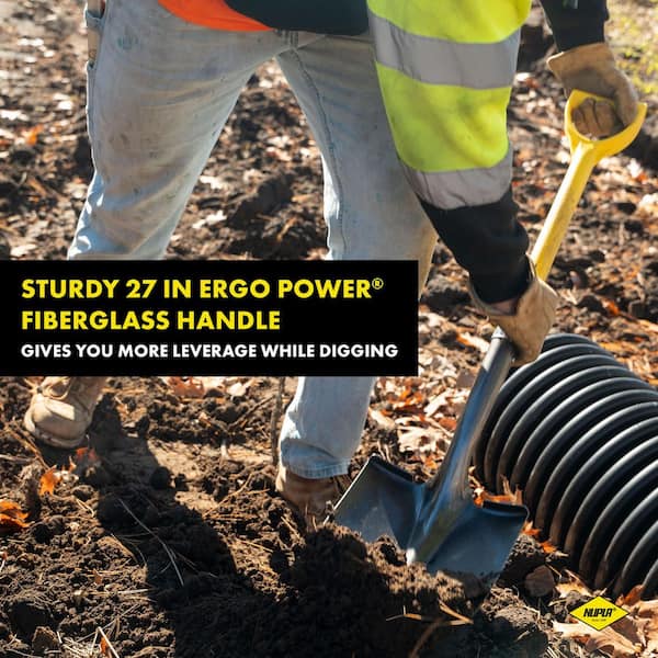 27 in. ERGO POWER D-Grip Fiberglass Handle Heavy-Duty Round Point Shovel