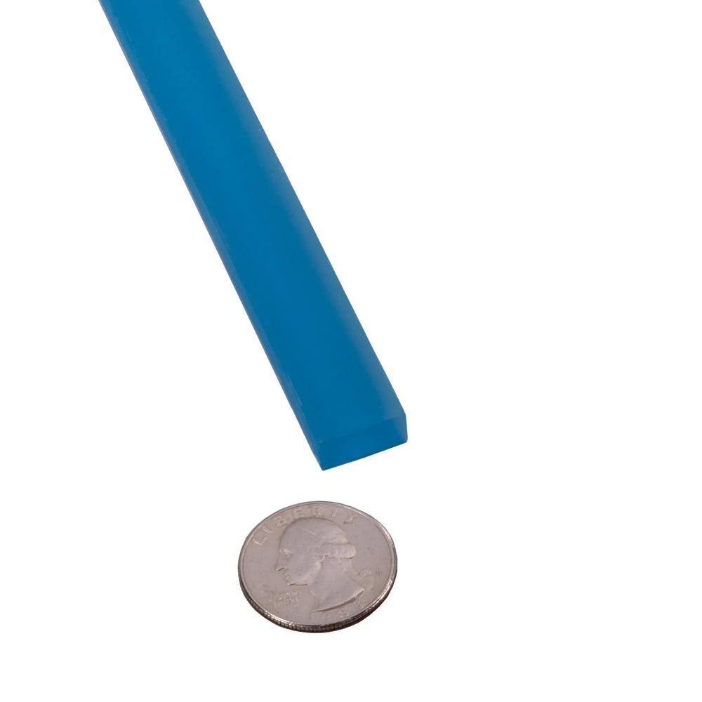 Cerulean Blue Matte Glass Pencil Liner Tile Trim, 12-inch