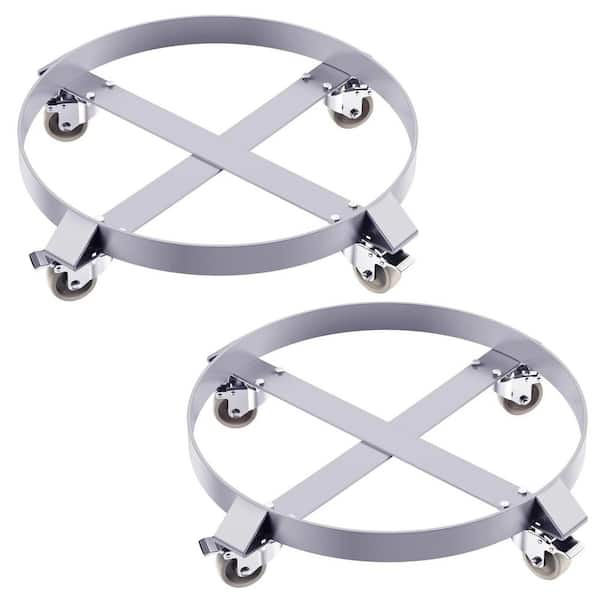 2-Piece 55 Gal. Drum Dolly, Drum Steel Dolly, 1000 lbs. 55 Gal. Barrel Dolly Cart Drum Caddy for Warehouse Drum Handling