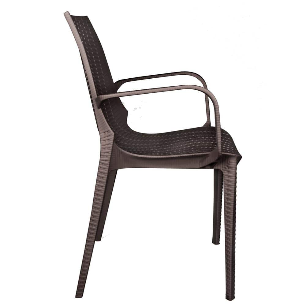 Kent Brown Plastic Outdoor Dining Armchair