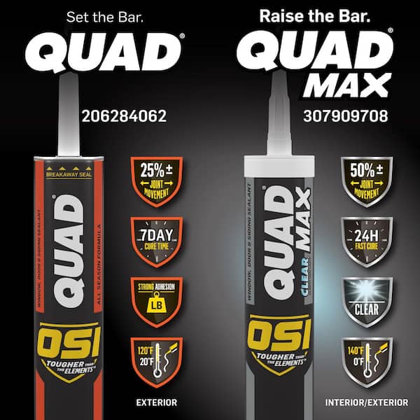 QUAD Advanced 10 oz. Clear #000 Exterior, Window, Door, and Siding Caulk Sealant