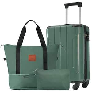 3-Piece Hardshell Green Toiletry Luggage Set with TSA Lock (20 in.)