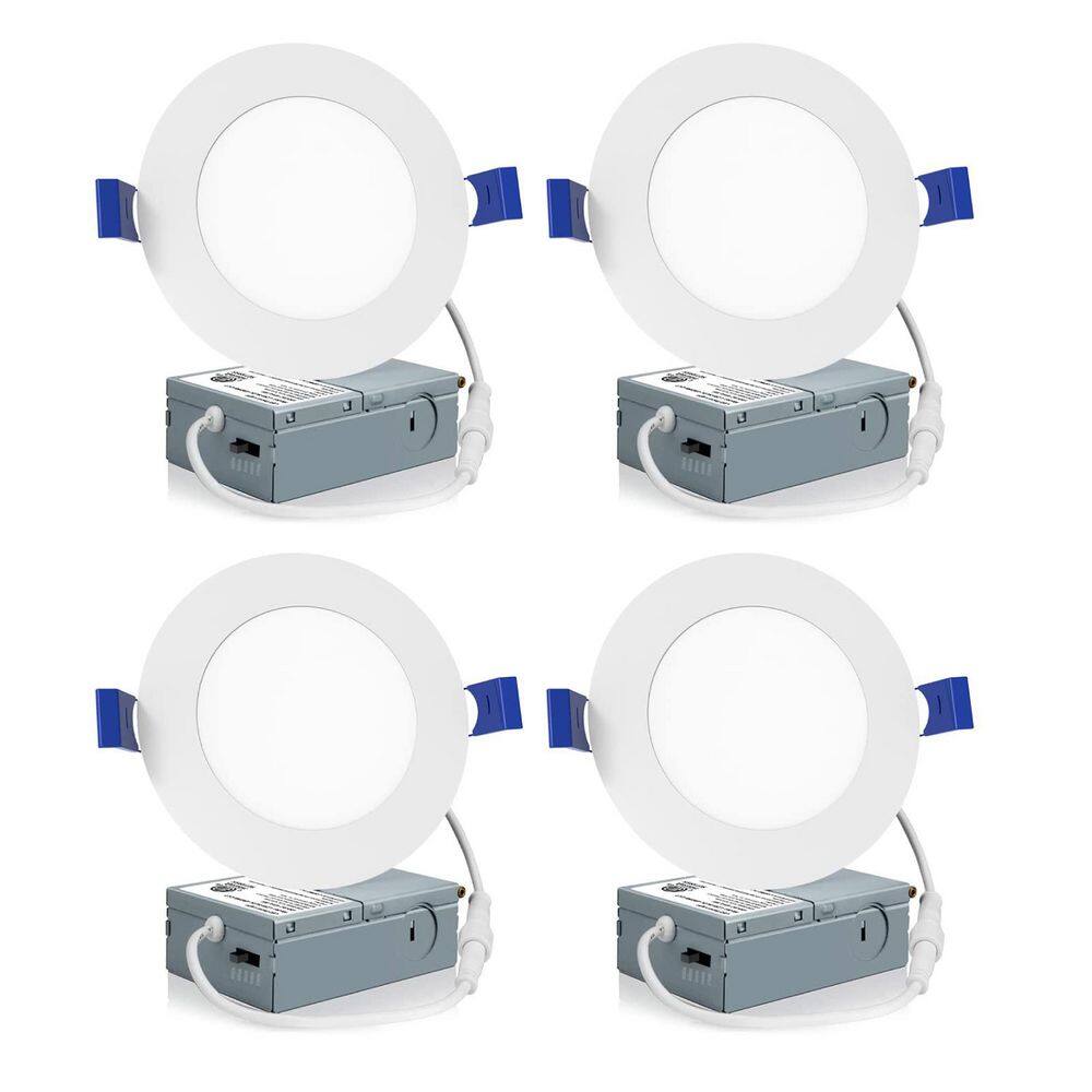 4 in. Canless Integrated LED Recessed Light Trim Dimmable Selectable Color Temperature 5cct 750 Lumens (4-Pack) price history on PriceWatchPro
