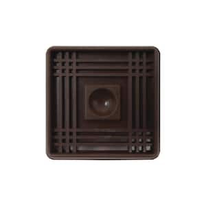 2 in. Brown Square Smooth Rubber Floor Protector Furniture Cups for Carpet & Hard Floors (4-Pack)