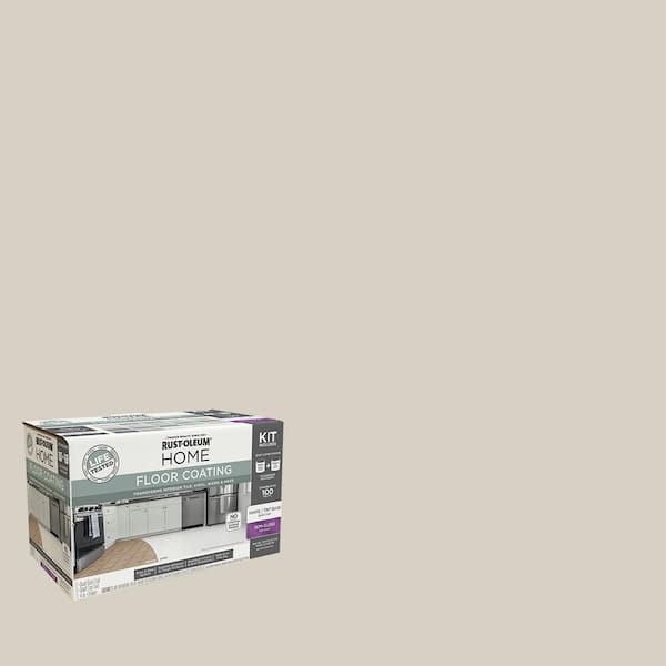 Rust-Oleum Home 1 qt. Vanilla Milkshake Interior Floor Base Semi-Gloss Clear Coating Kit