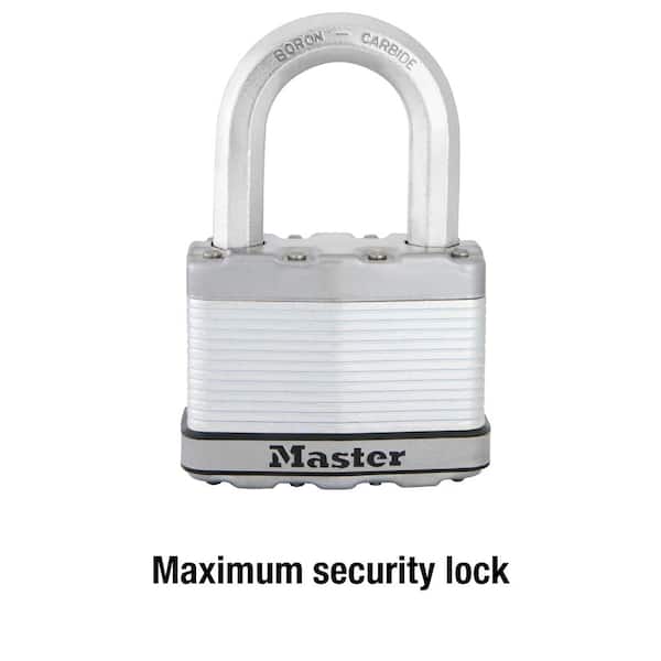 Master Lock Heavy Duty Outdoor Padlock with Key, 2-1/2 in. Wide, 1-1/2 in.  Shackle M15XKADLFCCSEN - The Home Depot