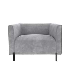 Light Gray Velvet Blair Upholstered Accent Chair and a Half