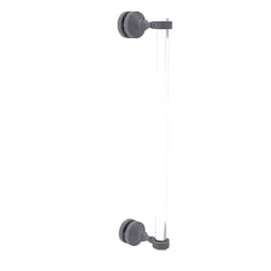 Pacific Grove Collection 18 Inch Single Side Shower Door Pull with Groovy Accents in Matte Gray
