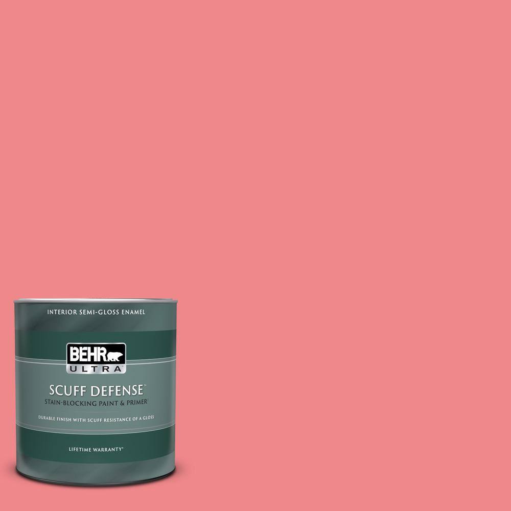 BEHR ULTRA 1 qt. 140B4 Island Coral Extra Durable SemiGloss Enamel