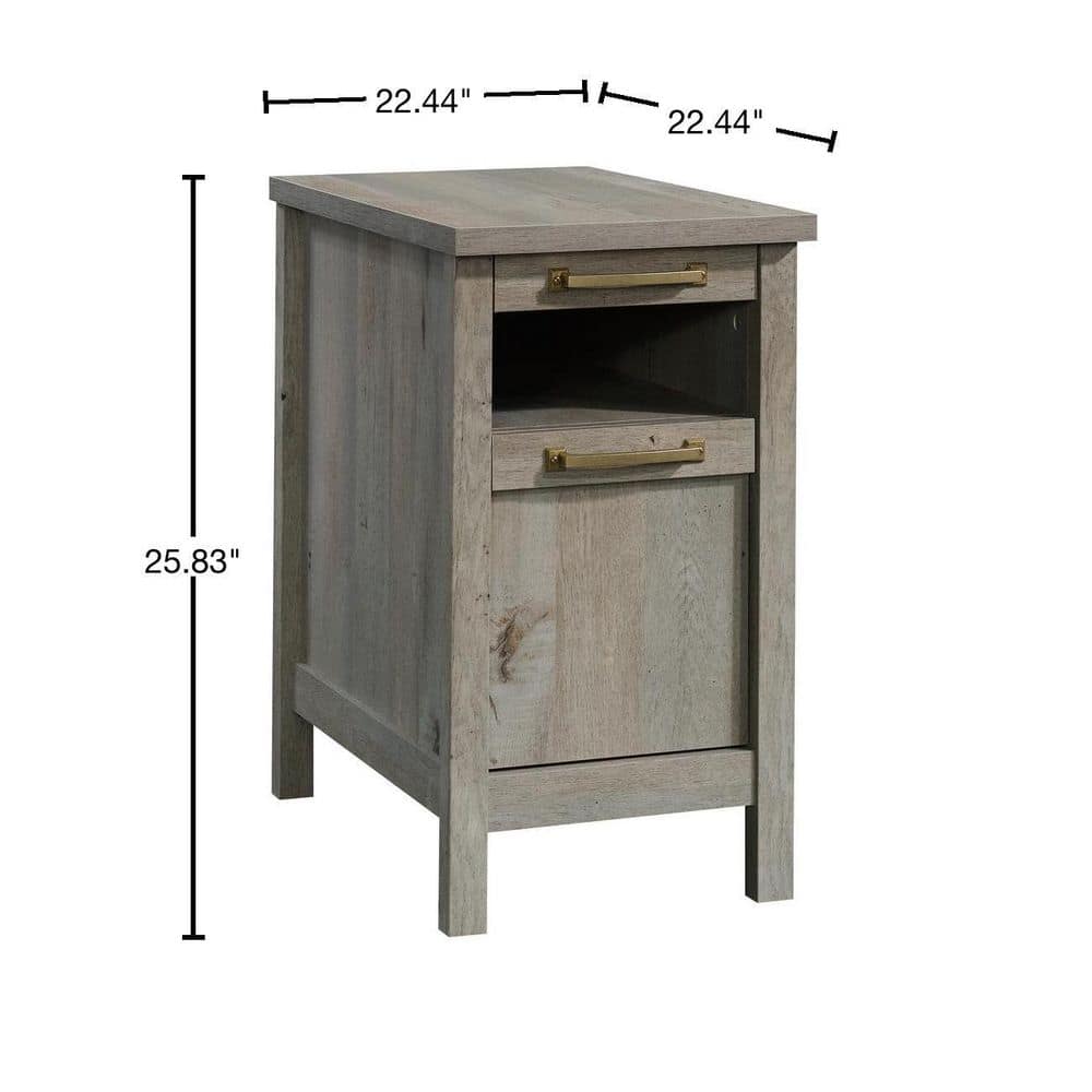 Mystic Oak Vintage-Inspired Side Table with Storage