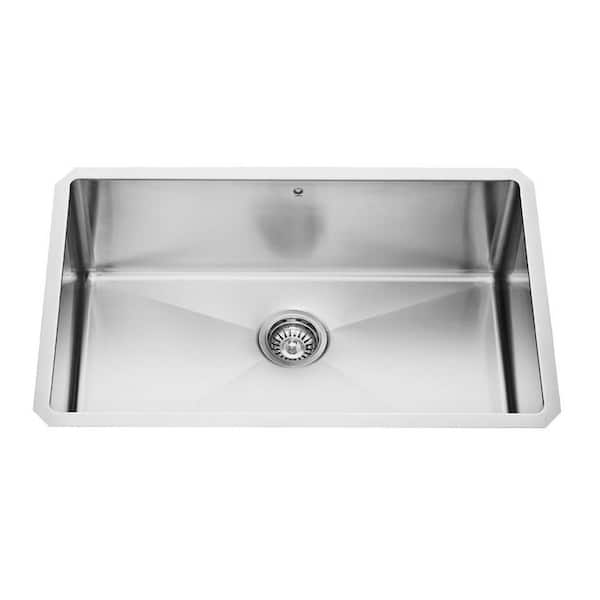 Undermount 30 in. Single Bowl Kitchen Sink in Stainless Steel