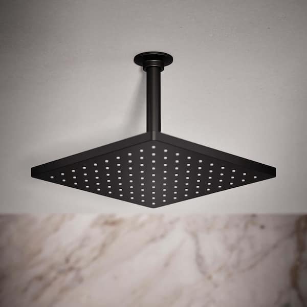 Honesty 1-Spray Patterns with 2.5 GPM 10 in. Ceiling Mount Fixed Shower Head in Matte Black