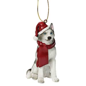 3.5 in. Siberian Huskey Holiday Dog Ornament Sculpture