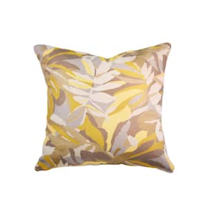 Dewey Yellow Square Accent Throw Pillow