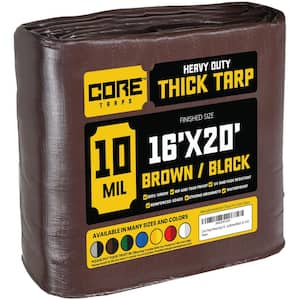 16 ft. x 20 ft. Brown/Black 10 Mil Heavy Duty Polyethylene Tarp, Waterproof, UV Resistant, Rip and Tear Proof