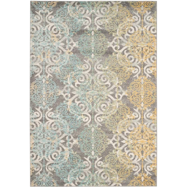 SAFAVIEH Evoke Gray/Ivory 7 ft. x 9 ft. Geometric Area Rug