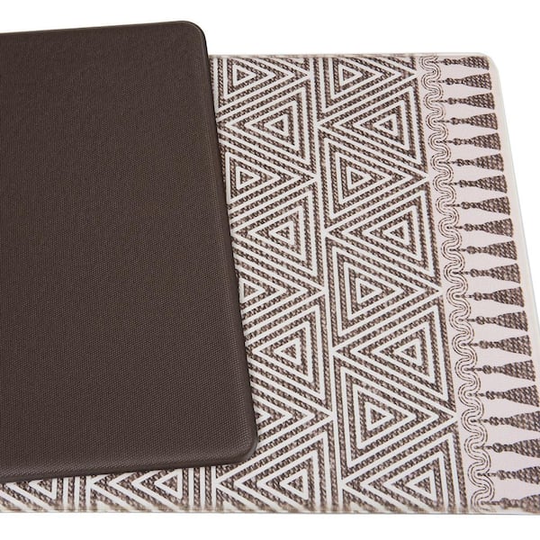 Contemporary Geometric Gray 18 in. x 47 in. Anti-Fatigue Standing Mat