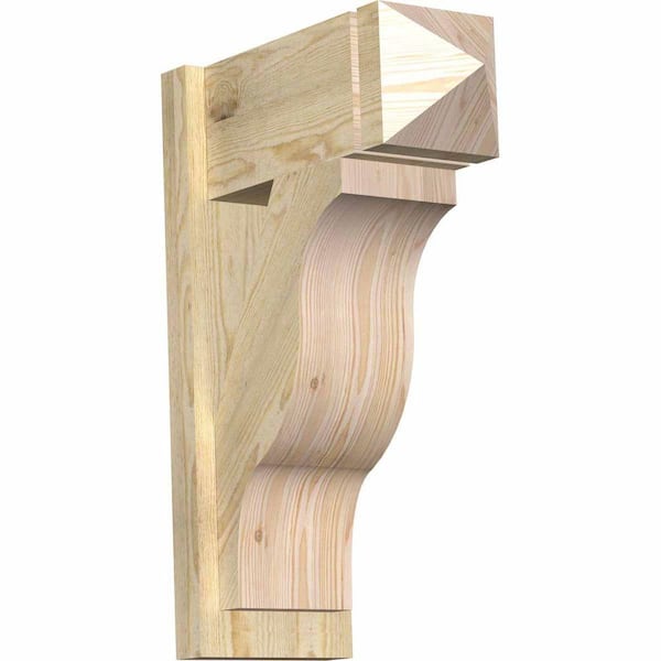 Ekena Millwork 8 in. x 26 in. x 18 in. Douglas Fir Fuston Arts and Crafts Rough Sawn Outlooker