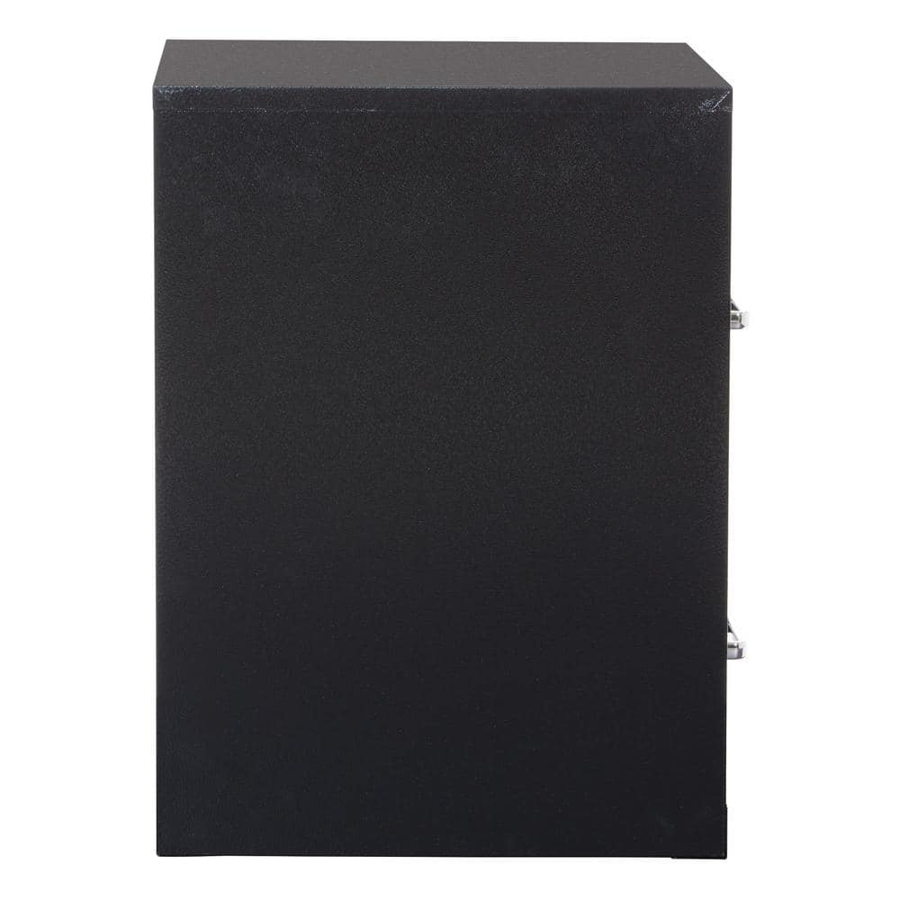 Black Metal 2-Drawer Lockable Vertical File Cabinet