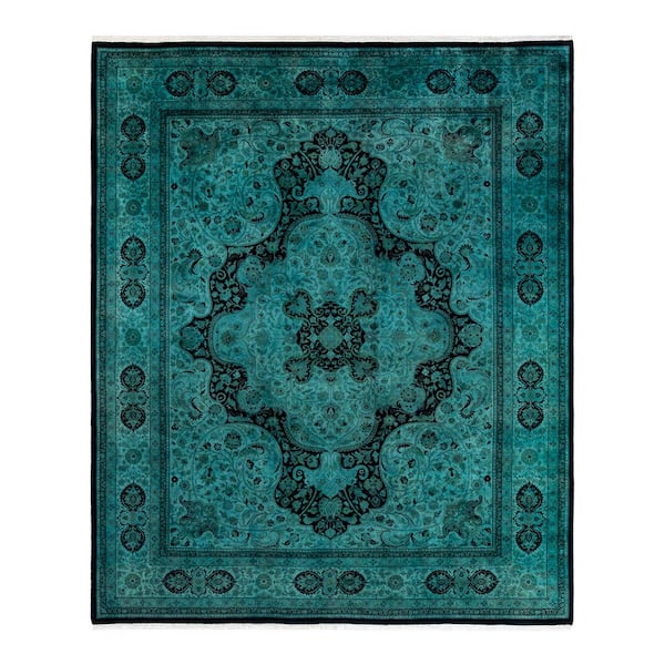 Fine Vibrance Green 8 ft. x 10 ft. Solid Wool Indoor Area Rug