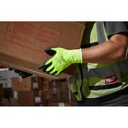 Medium High Visibility Level 1 Cut Resistant Polyurethane Dipped Work Gloves (12-Pack)