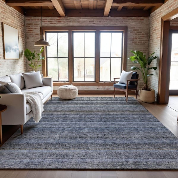 Mayfield Premium Machine Washable Abstract AMF1167 Blue 5 ft. x 7 ft. 6 in. Area Rug