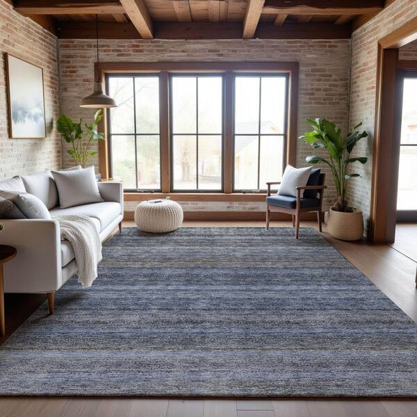 Mayfield Premium Machine Washable Abstract AMF1167 Blue 9 ft. x 12 ft. Area Rug