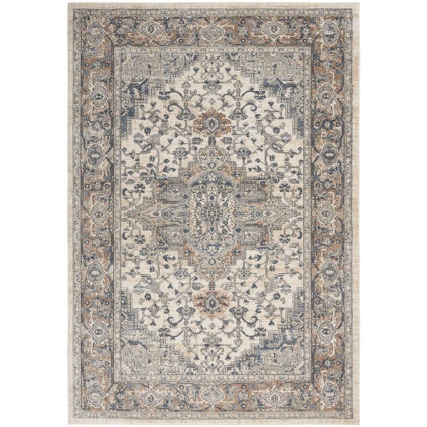 Nourison Concerto Ivory/Grey 5 ft. x 7 ft. Persian Modern Area Rug