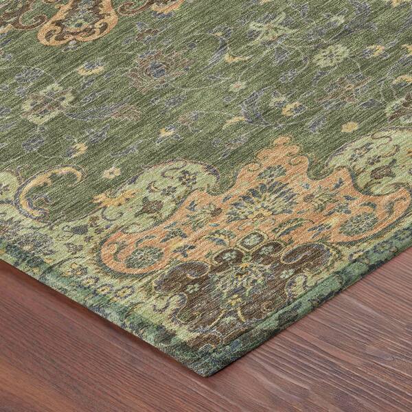 Chantille Machine Washable Indoor/Outdoor Abstract ACN2489 Olive 10 ft. x 14 ft. Area Rug