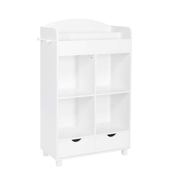 RiverRidge Home Kids White Cubby Storage Cabinet with Bookrack