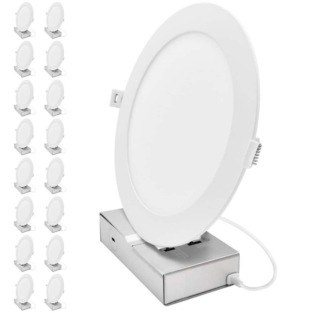 8 In. Integrated LED Recessed Light with JBox, 5CCT, 13W-18W, Up to 1500LM, CRI90 Dimmable 120-277V IC Rated ETL 16 Pack price history on PriceWatchPro