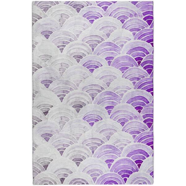 Dream Shag Premium Machine Washable Abstract ADS184 Purple 5 ft. x 7 ft. 6 in. Area Rug