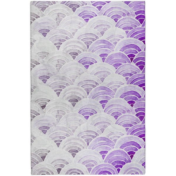 Dream Shag Premium Machine Washable Abstract ADS184 Purple 9 ft. x 12 ft. Area Rug