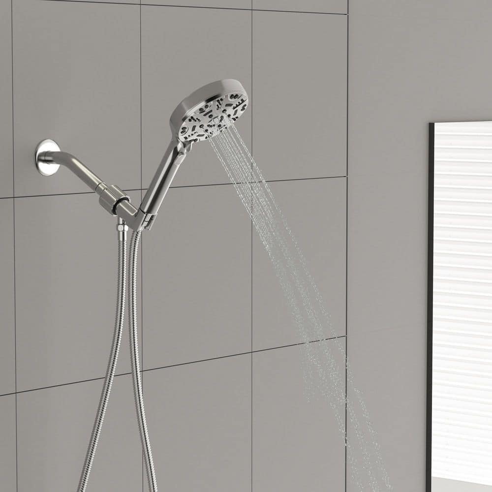 Chrome 8-Spray Wall Mounted Handheld Shower Head