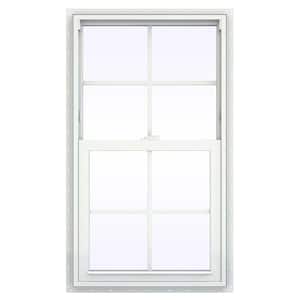 23.5 in. x 35.5 in. V-2500 Series White Vinyl Single Hung Window with Colonial Grids/Grilles