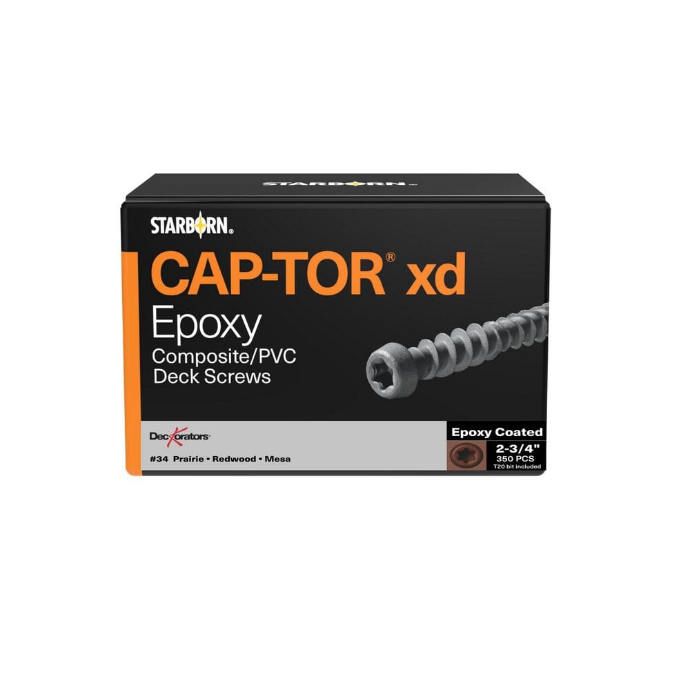 "#10 x 2-3/4 in. Star Trim Head Epoxy Coated Steel Composite Deck Screws Brown #34 (350-pieces)" price history on PriceWatchPro