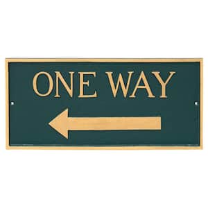 7.25 in. x 15.75 in. Standard Rectangle Left One Way Statement Plaque Sign-Green/Gold