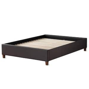 Ava Charcoal Full Upholstered Platform Bed with Slats