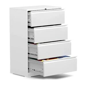 White 4-Drawer Lateral File Cabinet with Lock for Letter/Legal Size Paper