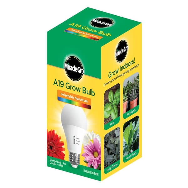9-Watt A19 Selectable Spectrum for Seeding/Growing/Blooming Indoor Greenhouse Plant E26 LED Grow Light Bulb