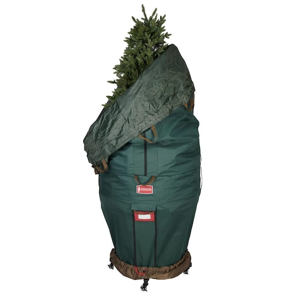 TreeKeeper Large Girth Upright Christmas Tree Storage Bag for Trees Up to 9 ft. Tall and 70 in. Wide (includes Rolling Tree Stand)