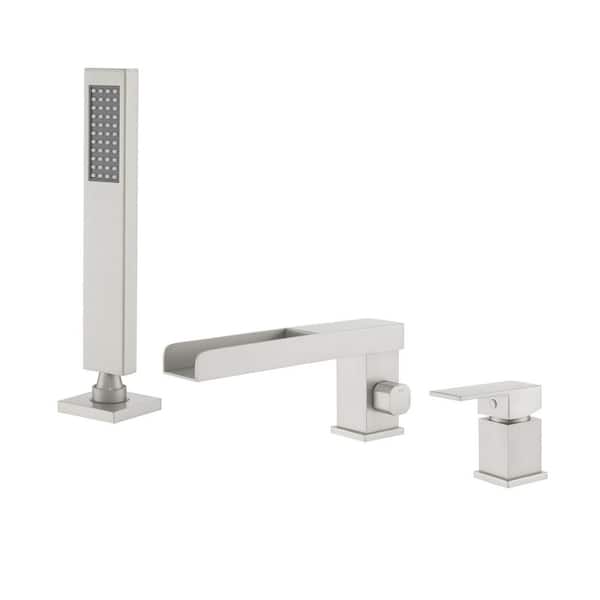 Boyel Living Single Handle 1-Spray Tub and Shower Faucet 1.8 GPM in Brushed Nickel with Valve Included