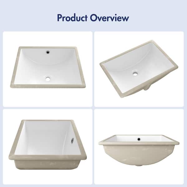 Denbigh Vitreous China 21 in. x 15 in. Undermount Bathroom Sink in Crisp White with Overflow